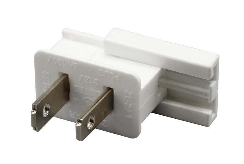 Creative Hobbies SPLUG, Easy Snap On End Plug, For SPT-1 Wire, Residential Grade, Polarized, Non-Grounding, 8 Amp, 125 Volt, White, Pack of 5 Plugs - Image 3